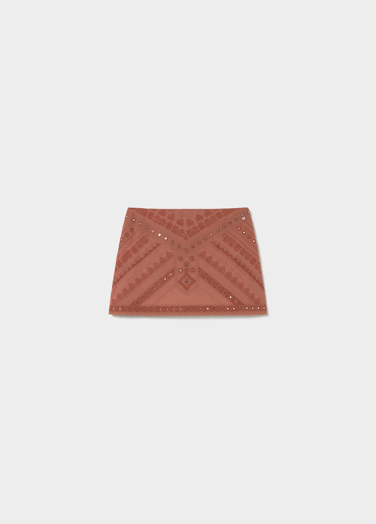 Embroidered mirror skirt