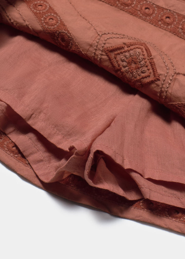 Embroidered mirror skirt