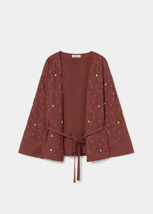 Kaftan jacket with embroidery and beadwork