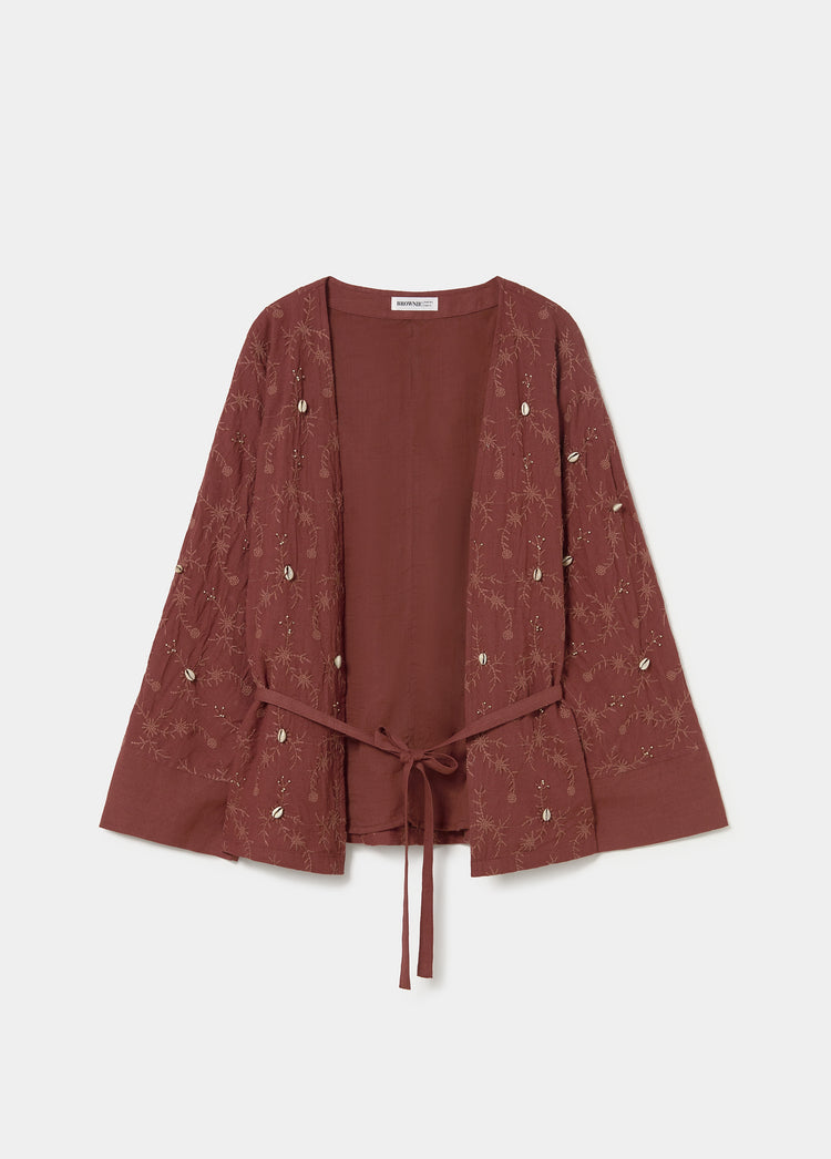 Kaftan jacket with embroidery and beadwork