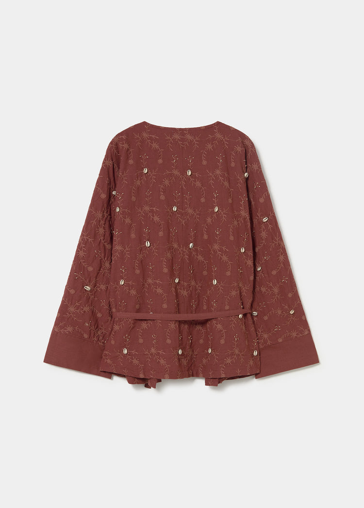 Kaftan jacket with embroidery and beadwork