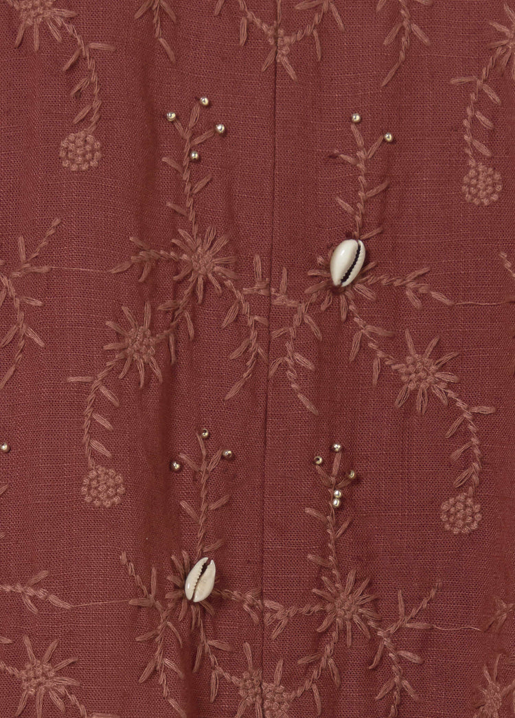 Kaftan jacket with embroidery and beadwork