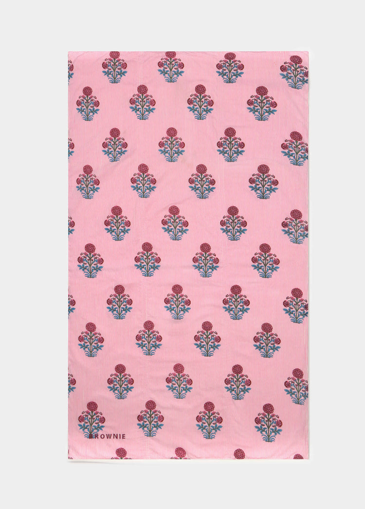 Floral striped pareo towel