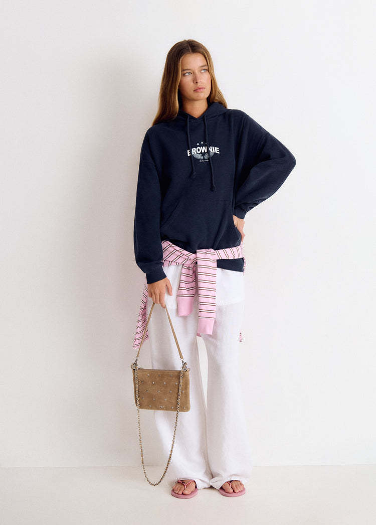 Leather flap bag