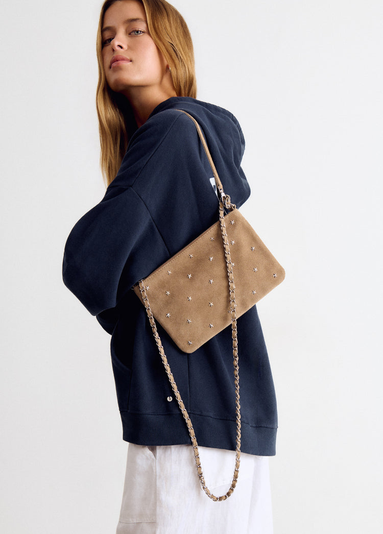 Leather flap bag