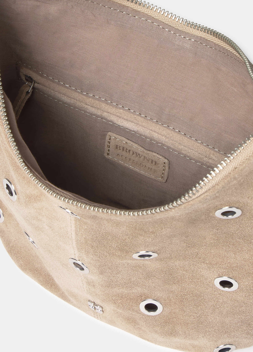 Large leather studded bag