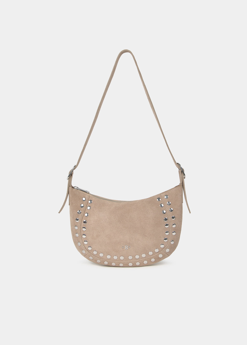 Halbmond-Tasche mit Nieten