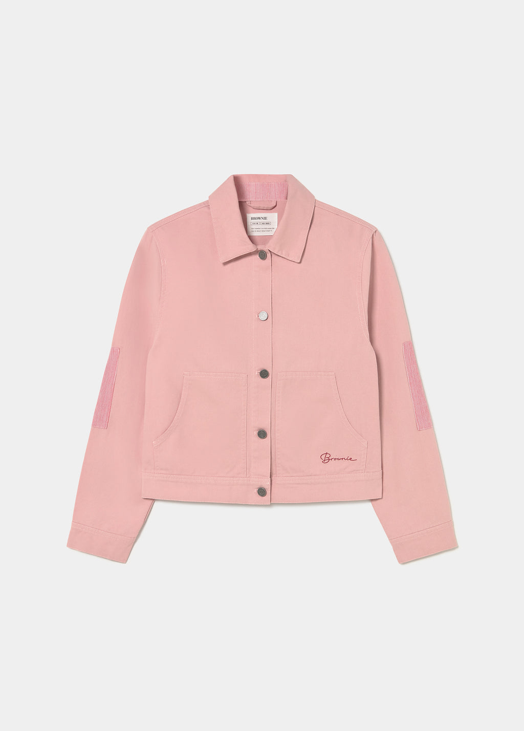 Baumwolljacke mit Ellbogenpatches und Streifen