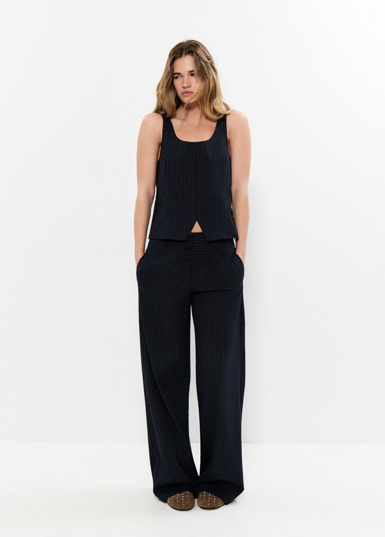 Wide waist striped pants