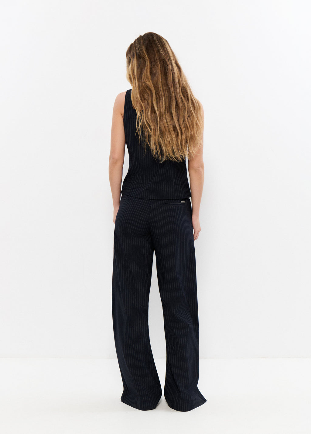 Pantalón cintura ancha rayas
