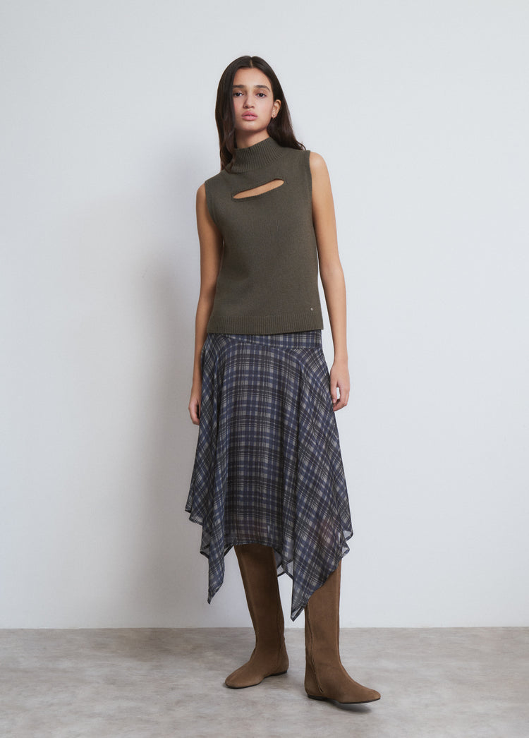 Falda midi estampada