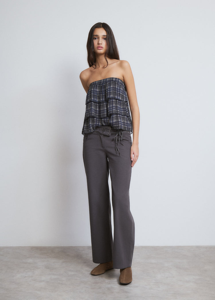 Broek met taille en kralen