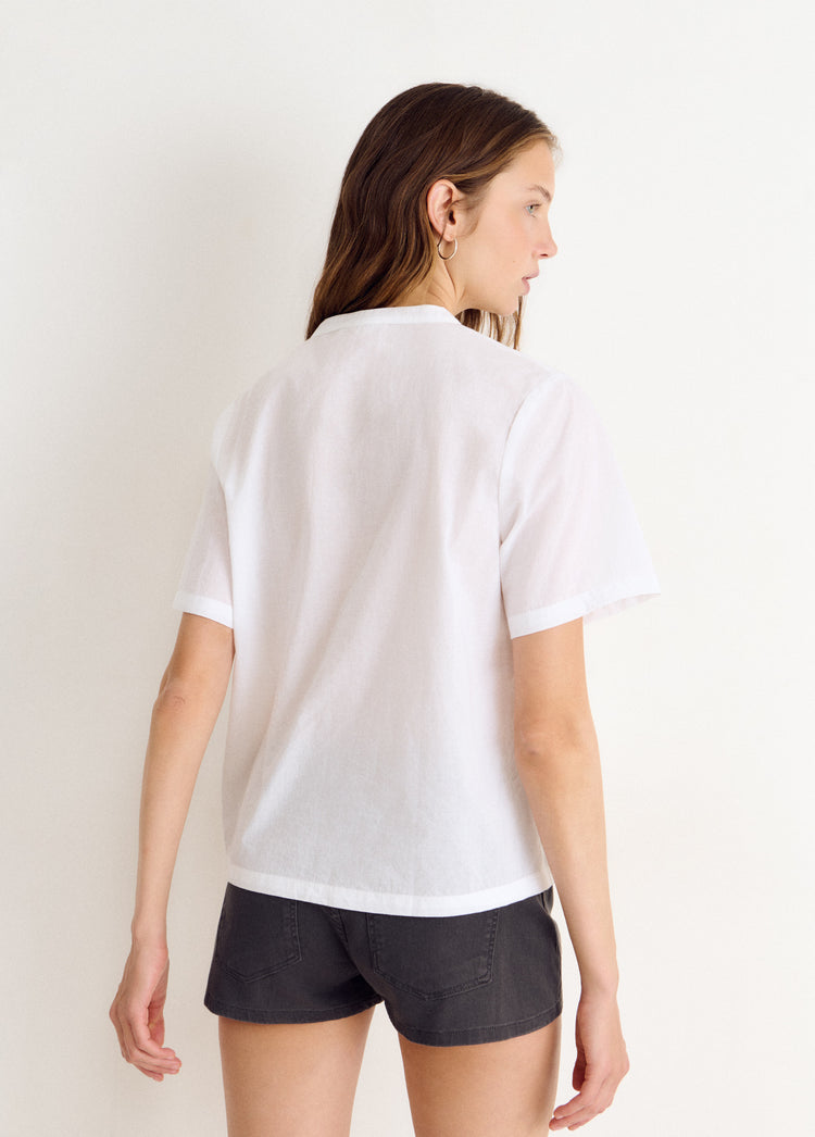 Short sleeve blouse with Japanese detail