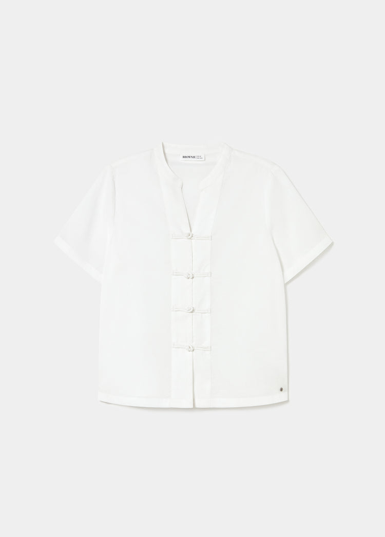 Short sleeve blouse with Japanese detail
