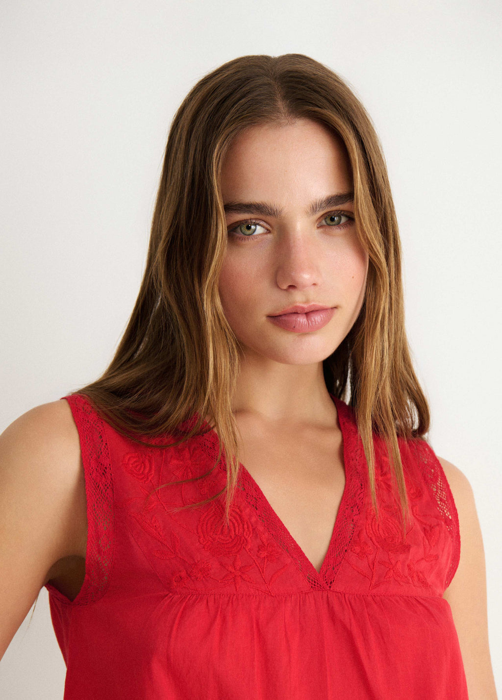 Lace strap blouse