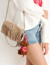 Bolso solapa flecos piel
