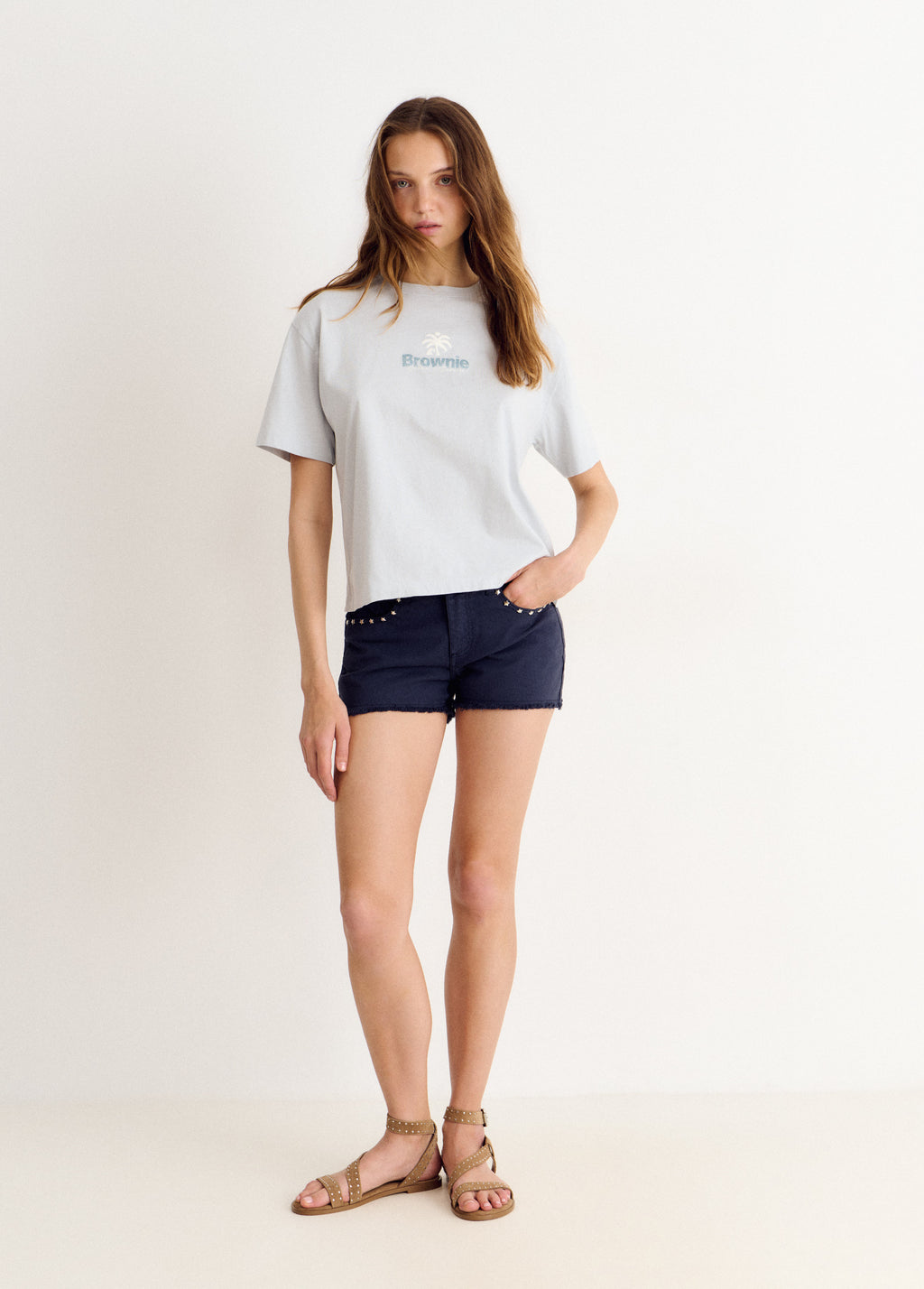 Studded star shorts