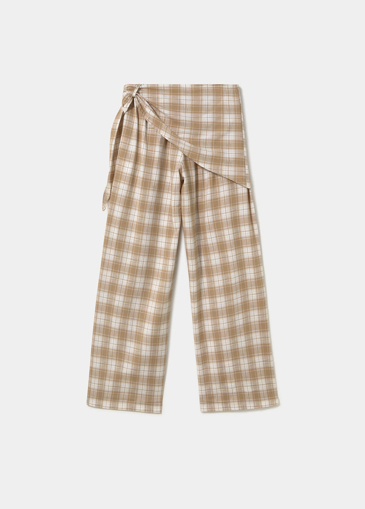 Checked Trouser with scarf detail