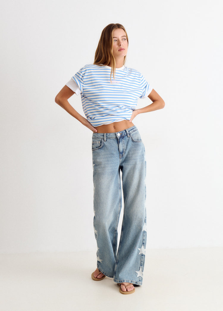 Jeans met sterren aan de zijkant