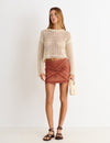Embroidered mirror skirt