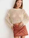 Open-knit red sweater