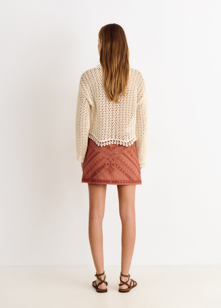 Embroidered mirror skirt