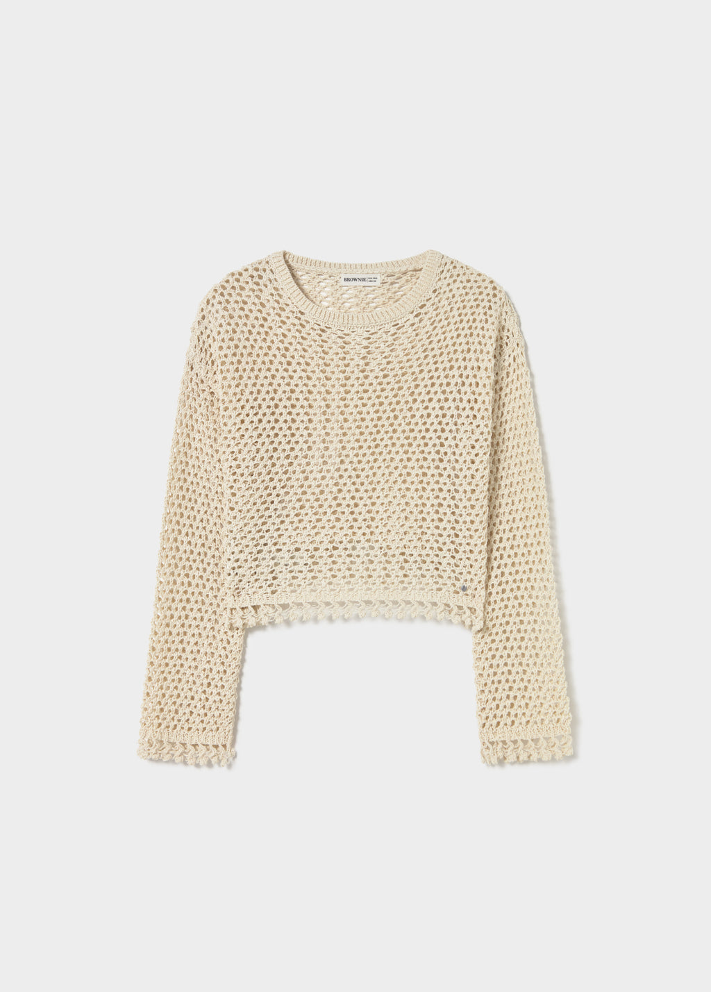 Open-knit red sweater