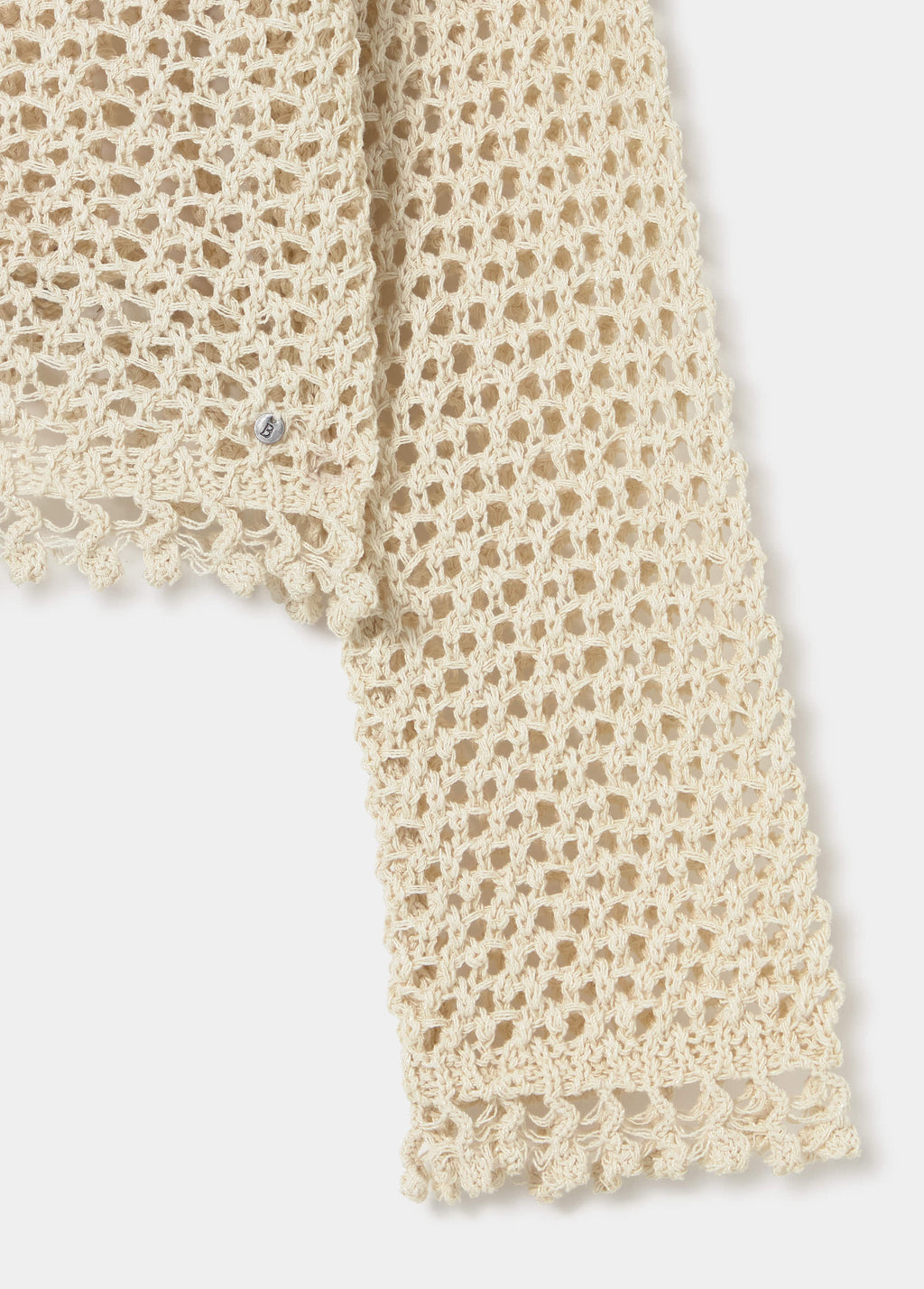 Open-knit red sweater