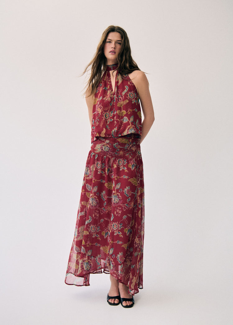 Falda larga estampada