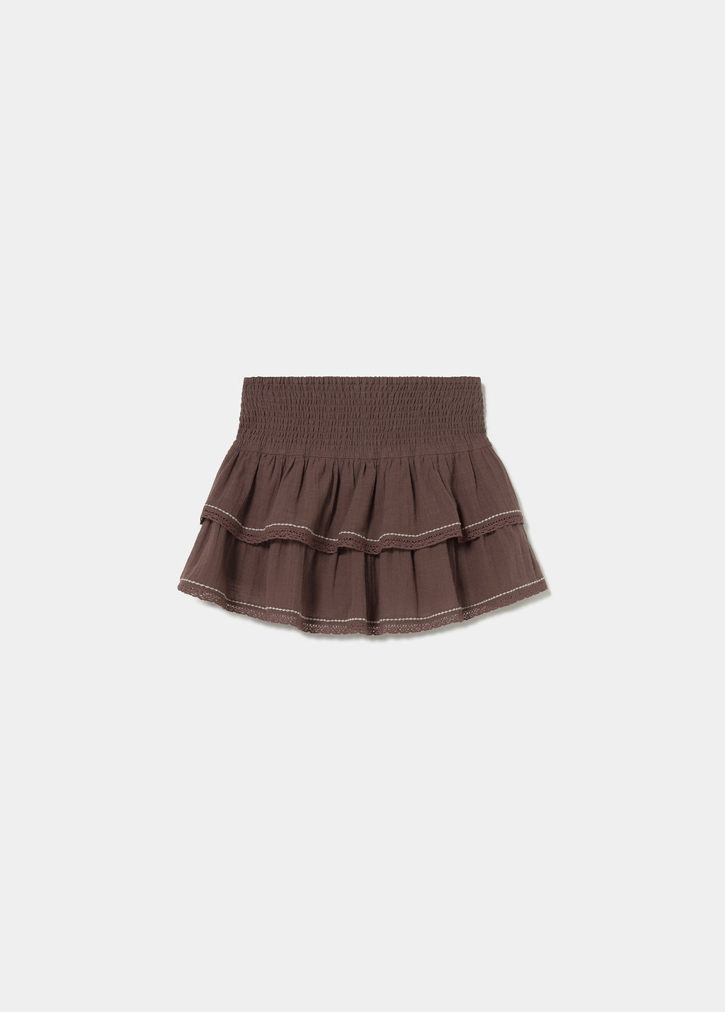 Falda corta volantes
