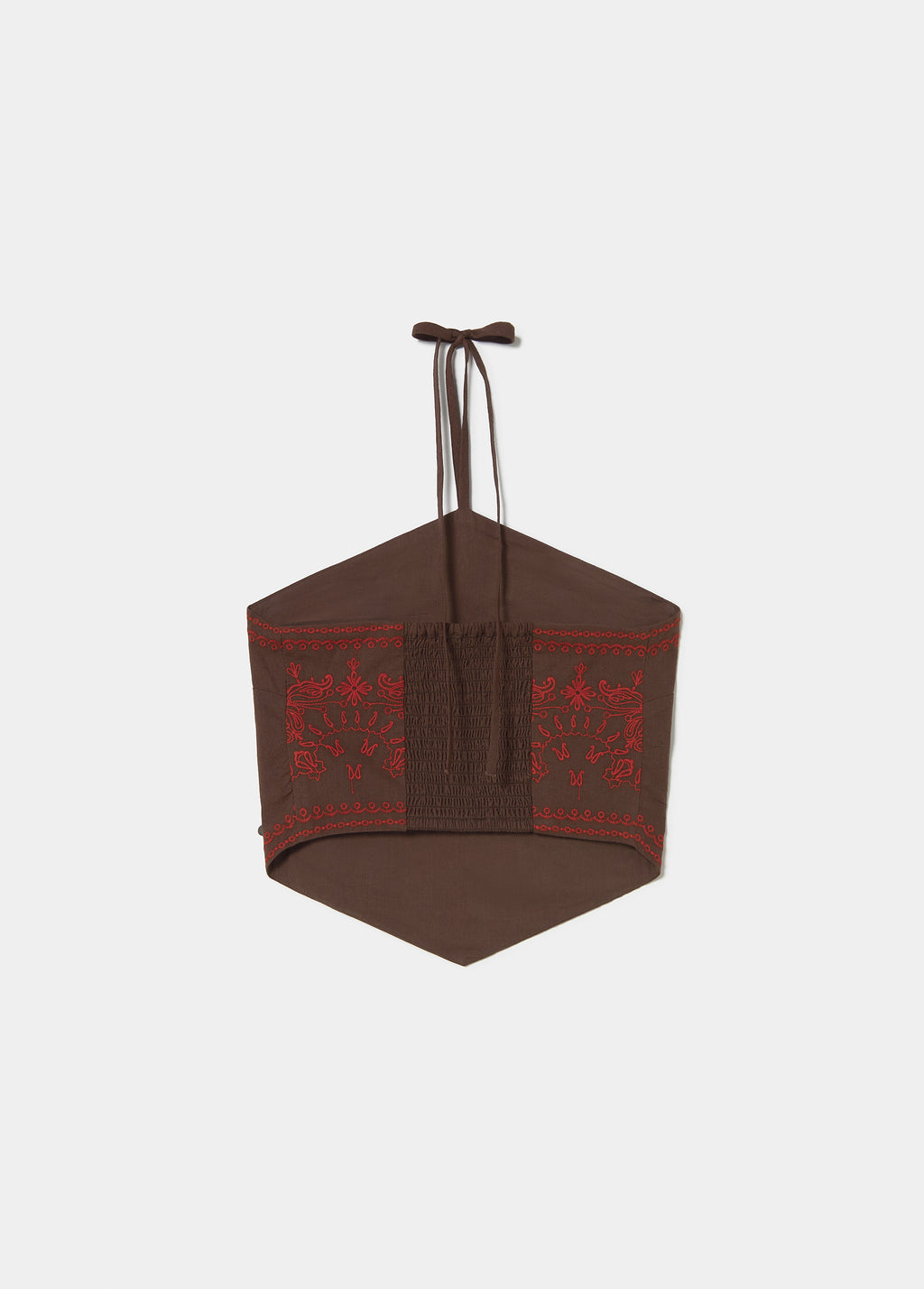 Contrast embroidered top