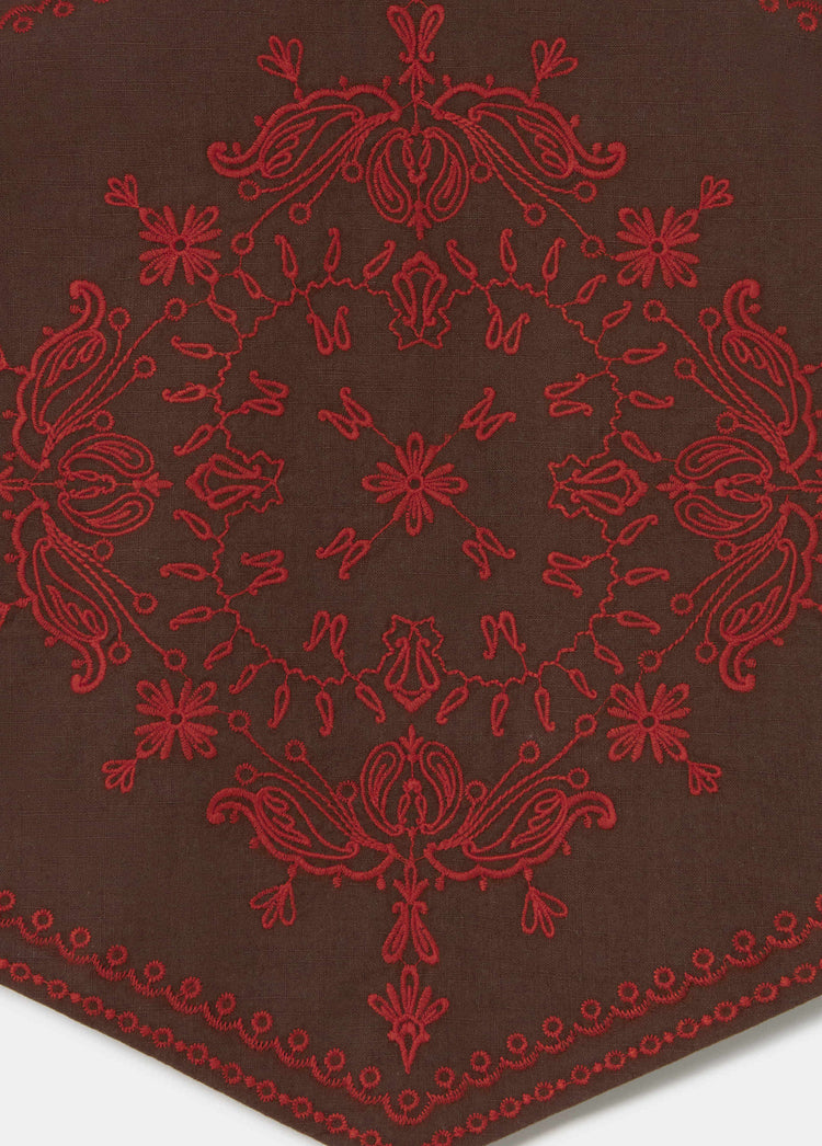 Contrast embroidered top