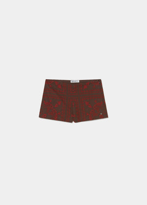 Contrast embroidered shorts