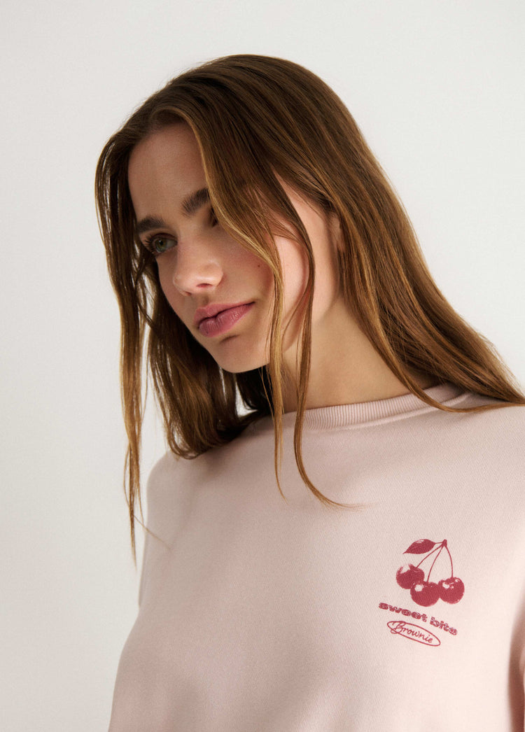Sweatshirt met glitterprint