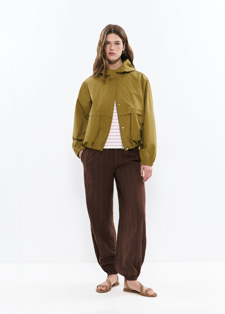 Cotton parka with hood