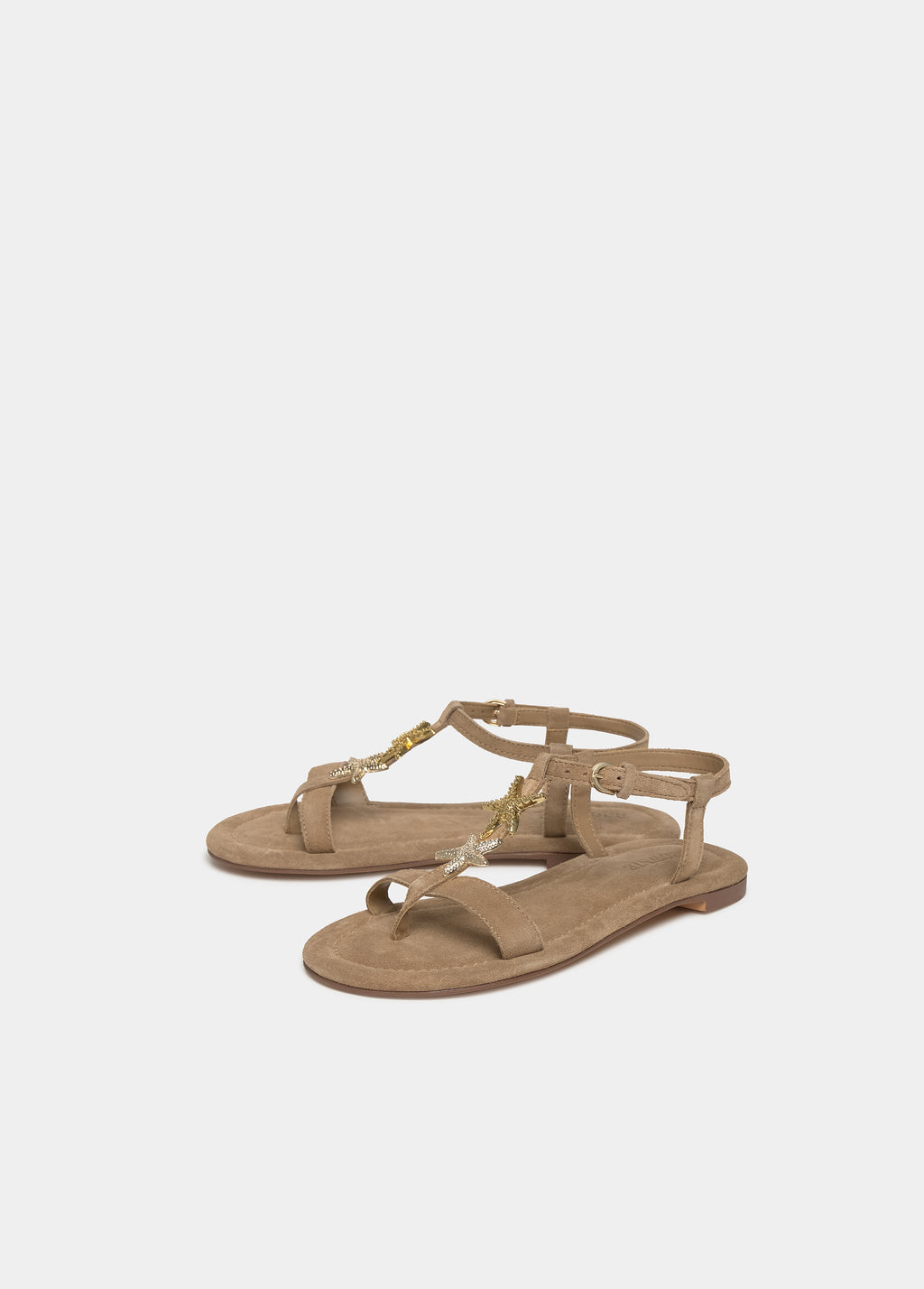 Flache Sandale mit Meeresstern-Motiv