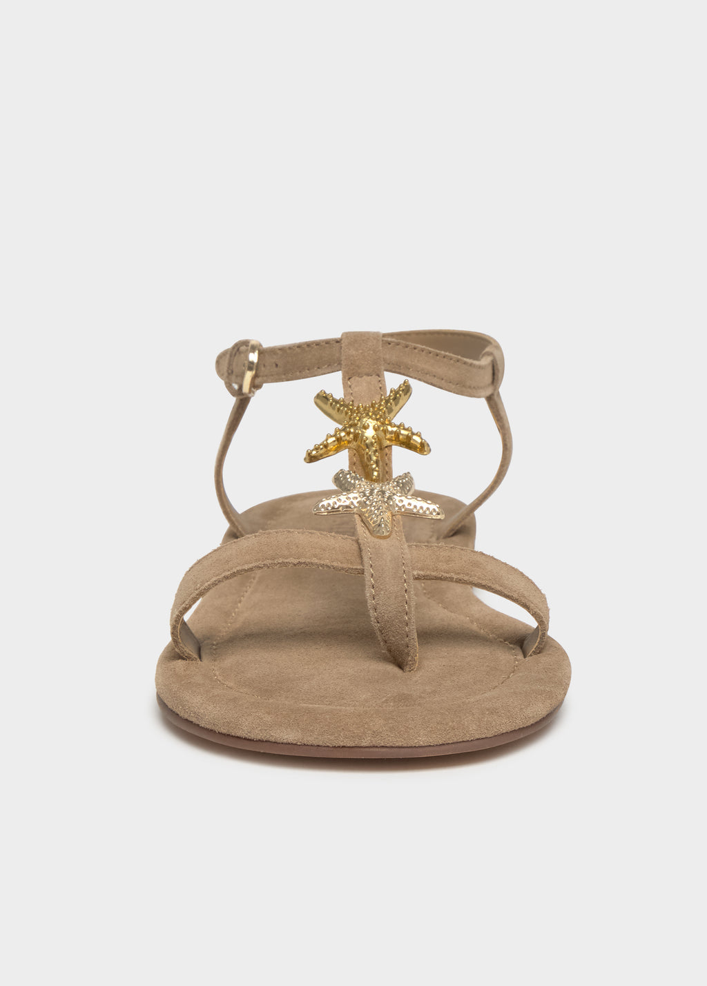 Flache Sandale mit Meeresstern-Motiv