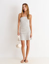 Draped striped dress