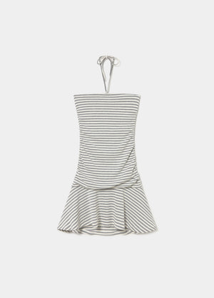 Draped striped dress