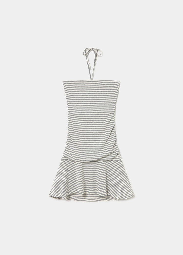 Draped striped dress