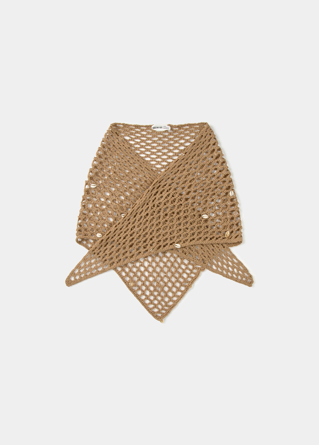 Triangle net scarf with shells