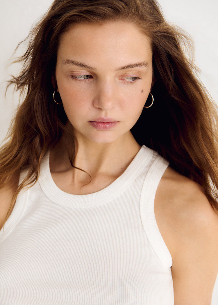 Embroidered logo top