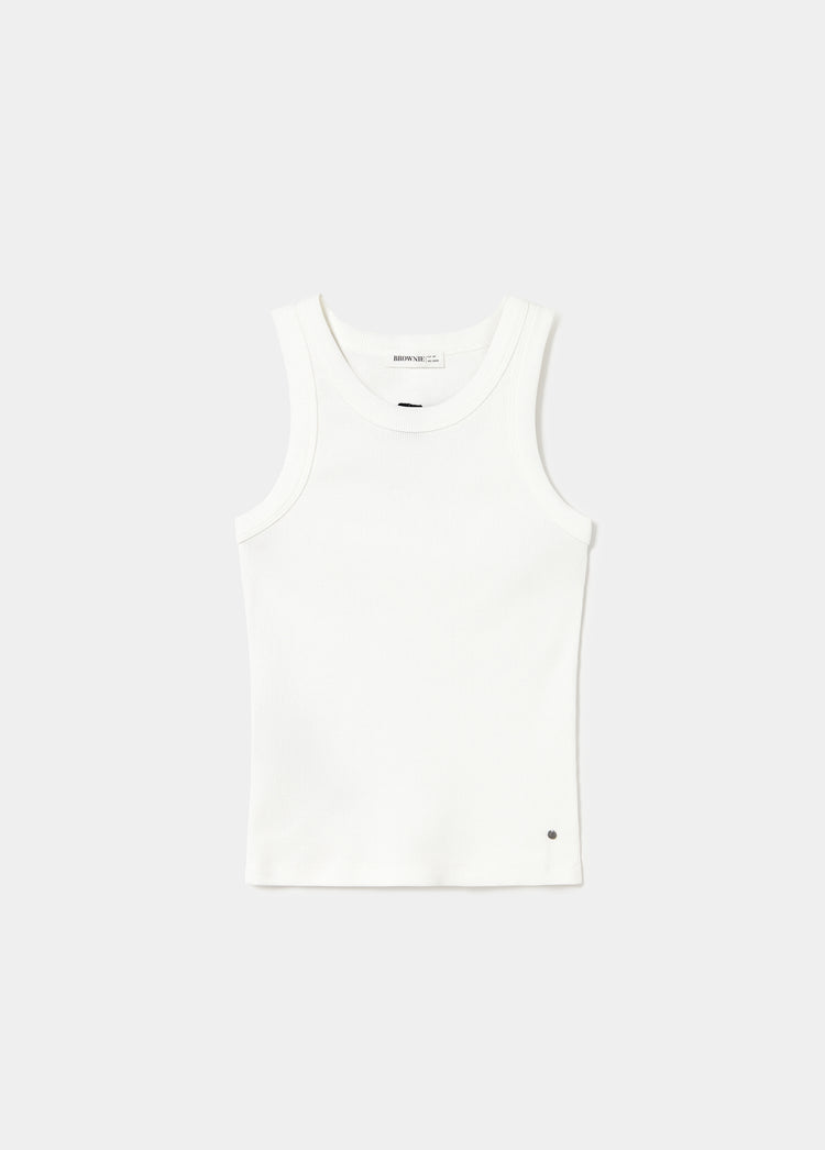 Embroidered logo top