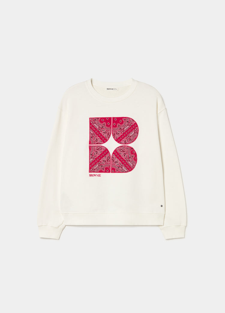 Sweater met geborduurde bandana