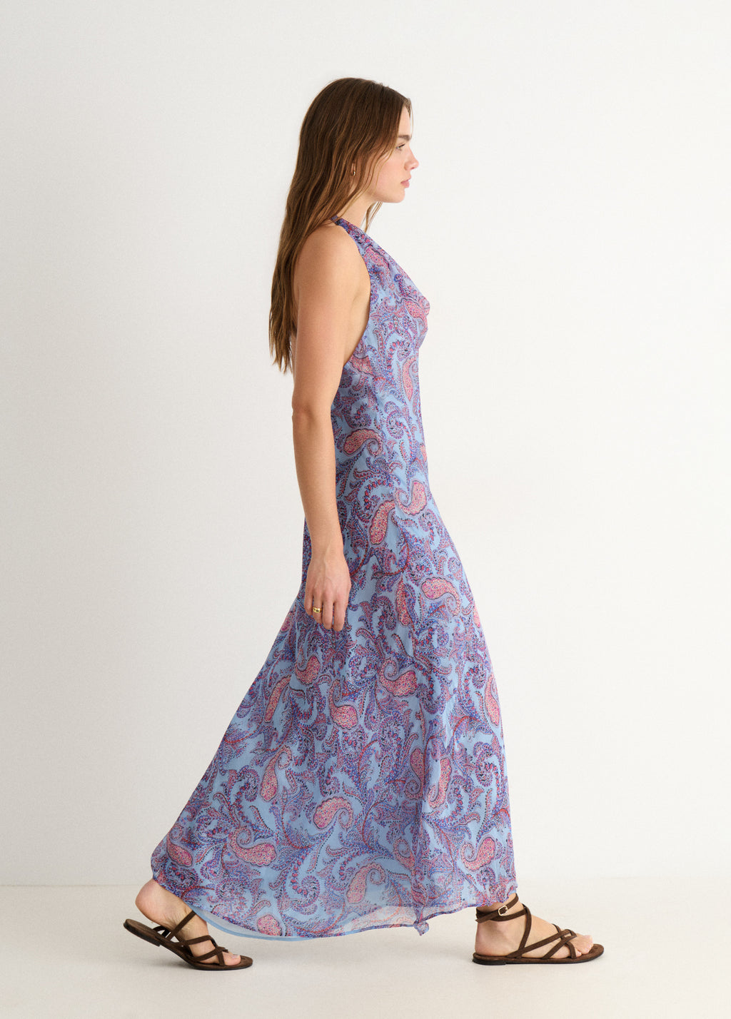Printed draped dress