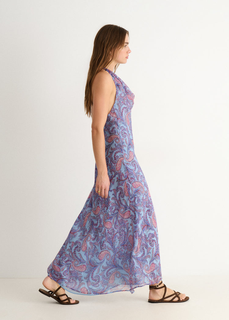 Gedrapeerde jurk met print