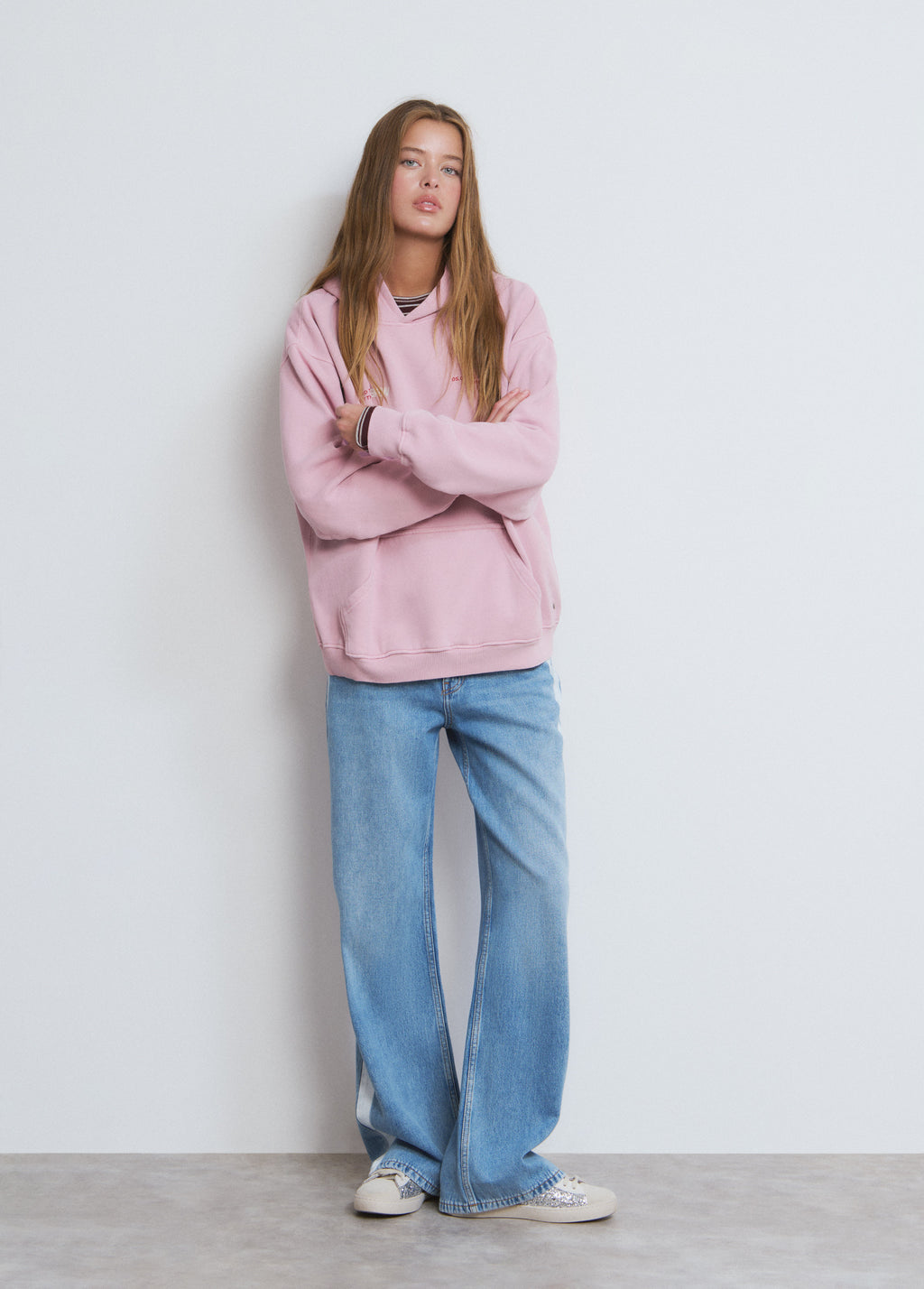 Straight jeans with side stripe