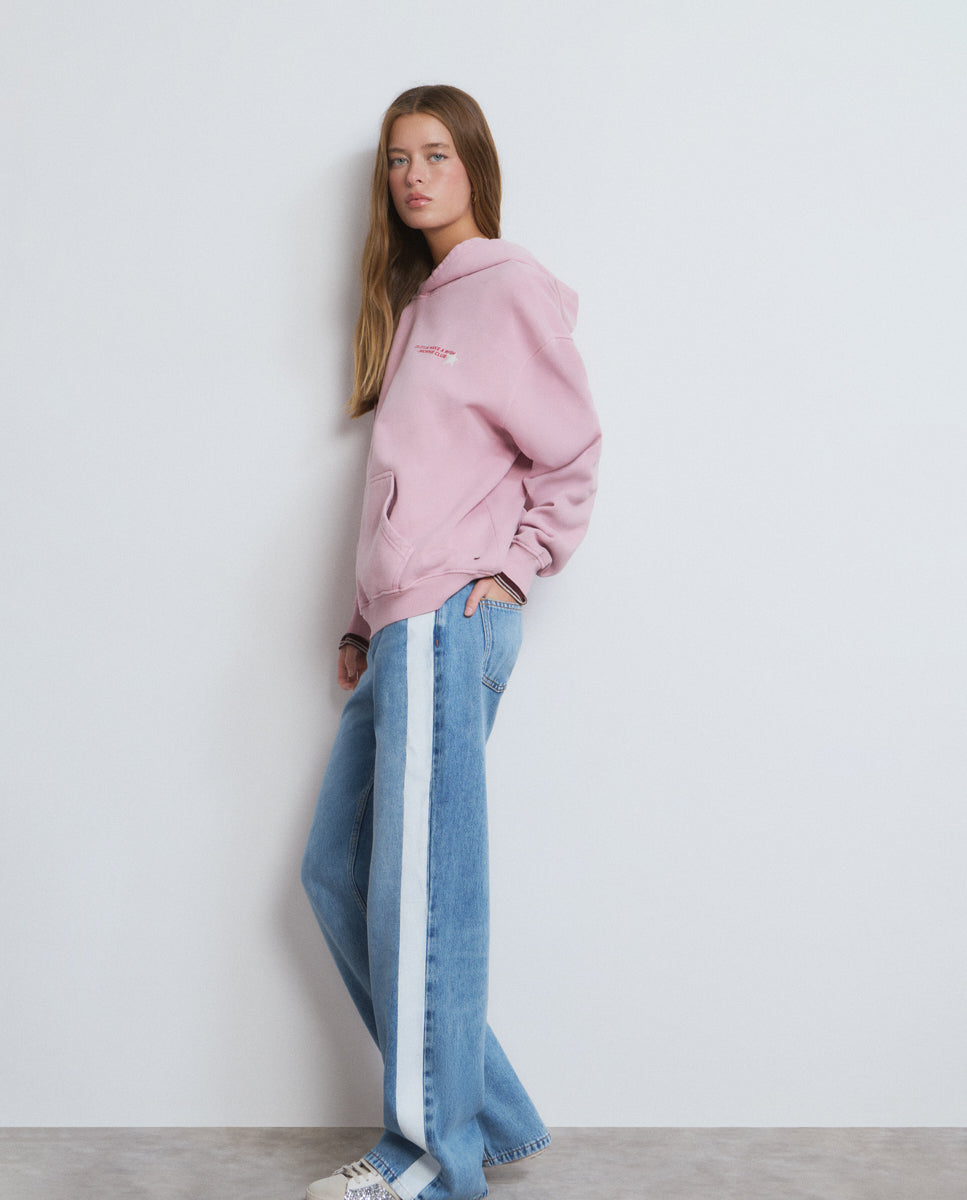 Straight jeans with side stripe