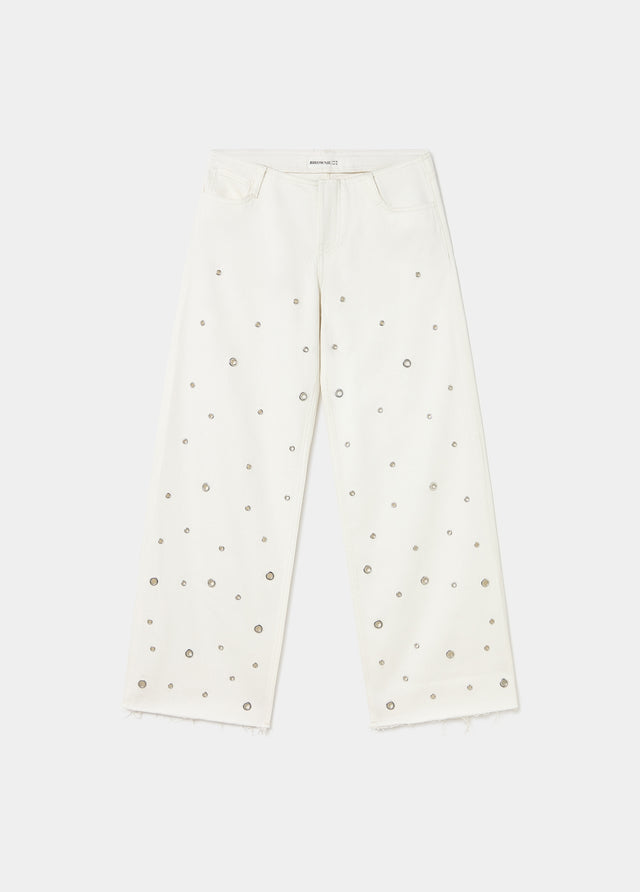 Allover eyelet pants