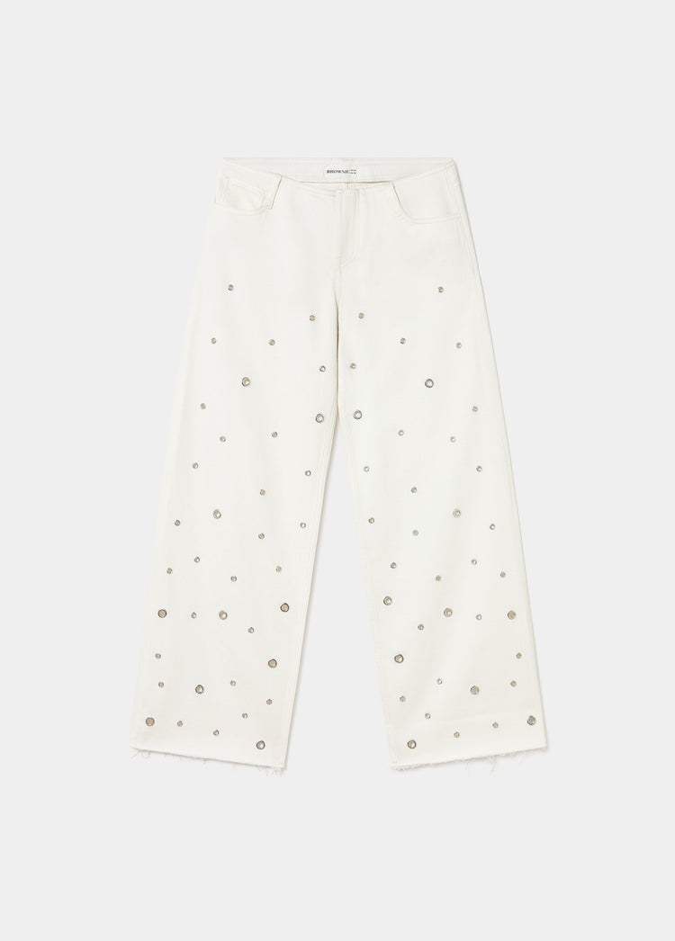 Broek met eyelets allover